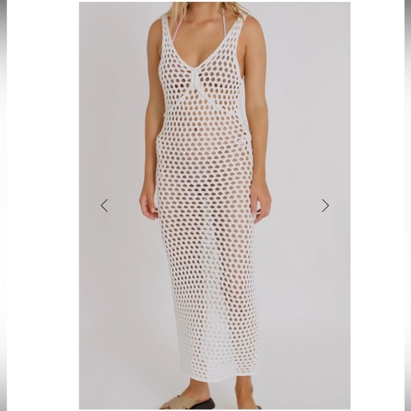 Zulu & Zephyr White Cotton Crochet Knit Dress - Picture 2 of 12